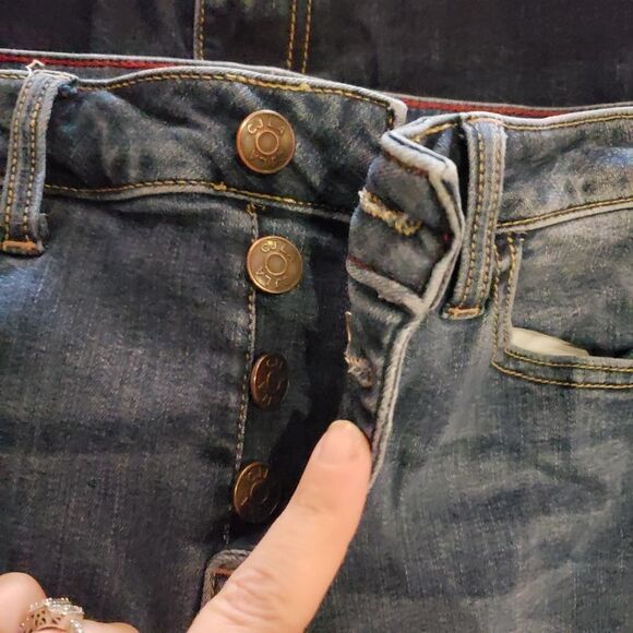 Carly Jean - Kenny jeans button fly high rise med wash. Size 5 crop - Picture 4 of 14